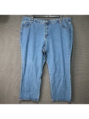 JMS Just My Size Women's Plus Size 24P Blue Denim Relaxed Fit Jeans 100% Cotton